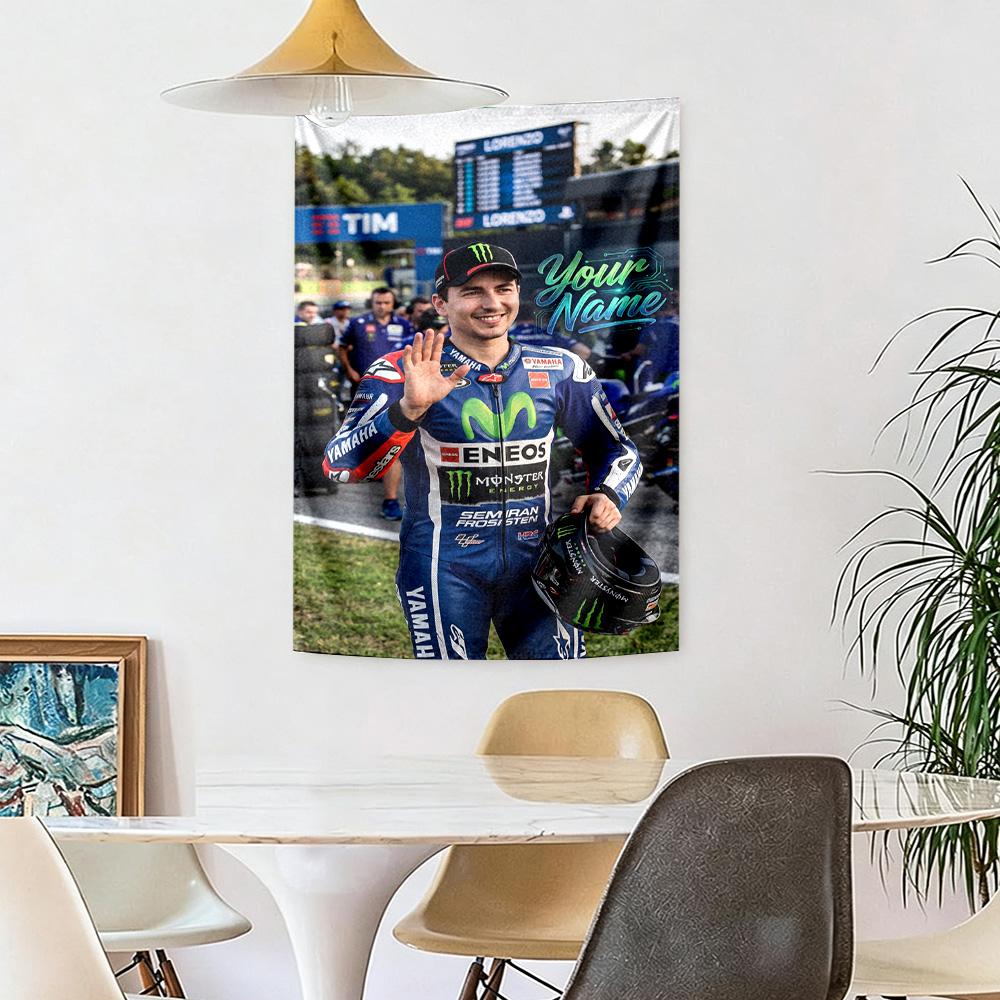 Jorge Lorenzo Custom Your Name Wall Decor Tapestry Art For Pet Memorial Birthdaywedding Party Backdrop Family Gift