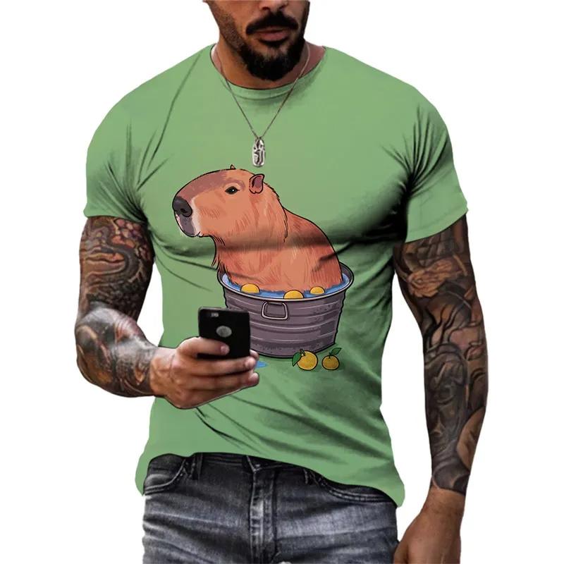Cute Dolphin Pattern 3D Printed T-shirt for Men, Fun Dolphin Casual Short Sleeve Top, Trendy Harajuku Personalized Fashion Short Sleeve Clothing