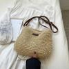 1 шт., новая женская сумка, пляжная сумка, соломенная тканая сумка, сумки на плечо, соломенные вязаные кошельки, сумки, аксессуары для путешествий