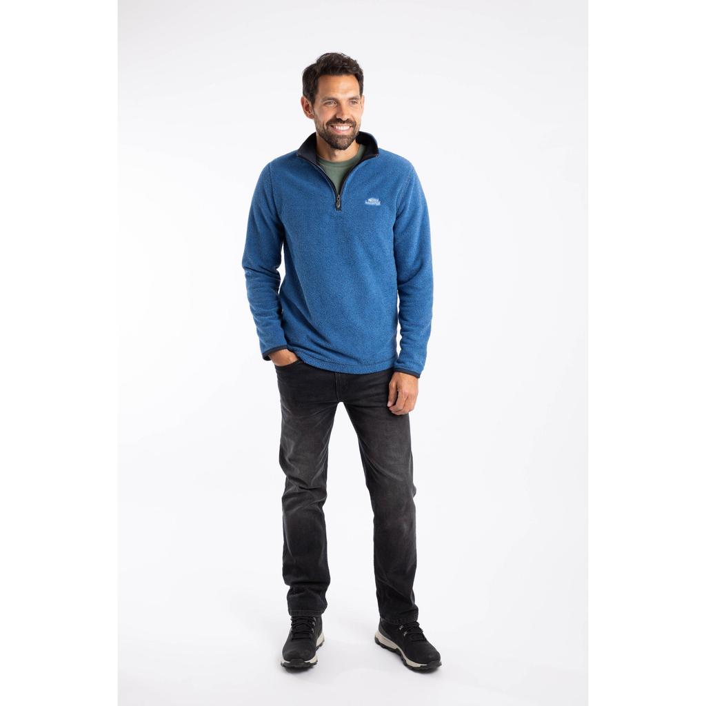 Weird Fish Mens Errill Textured Quarter Zip Fleece Top