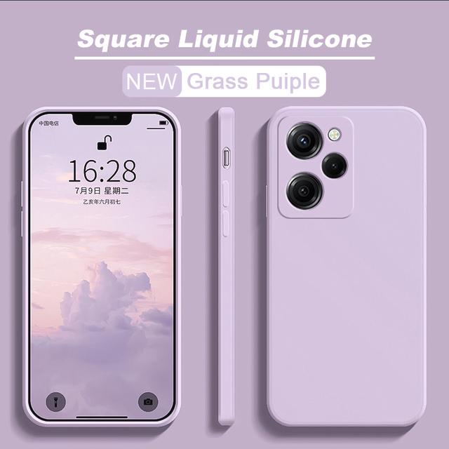 Poco X5 Pro Case Square Liquid Silicone Camera Lens Protector Phone Case For Xiaomi Poco X5 X 5 Pro X5Pro Pocox5 Pro Soft Cover