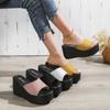 Women Platform Slippers 2025 New Designers Wedges Sandals Summer Beach Shoes Luxury Fashion High Heels Slippers Slides Women