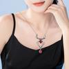 Women Necklace Vintage Good Workmanship Durable Cosplay Portable Luxurious Scary Spider Shape Red Rhinestone