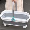 Rectangular Fishing Bucket with Handle Plastic Wash Basin Space-Saving Large Capacity Foldable Mop Bucket for Kitchen Bathroom