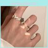Стильное женское регулируемое открытое кольцо в стиле Ins с уникальным дизайном в виде хрустальной цепочки
