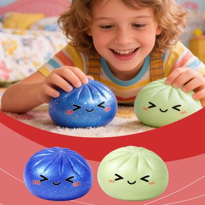 Игрушка-сквиш в виде булочки, мягкая, нелипкая, с медленным отскоком, для снятия стресса, фиджет, милая, имитирующая форму булочки, портативный гаджет для снятия напряжения для детей и взрослых