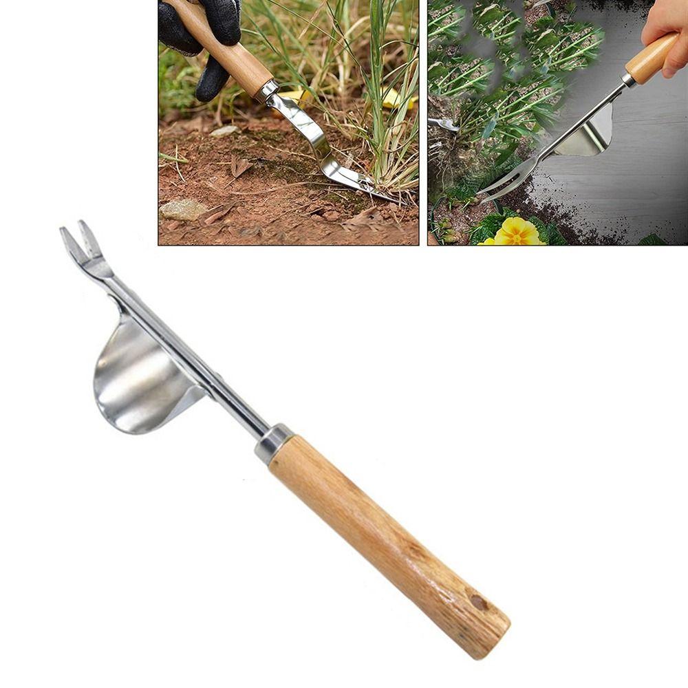 Farmland Manual Weeder Wood Handle Puller Manual Tool Garden Supplies Weed Dandelion Remover