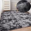 Rainbow Fluffy Carpet Tie-dye Plush Rug Gradient Silk Wool Bedside Rug Non-Slip Mat Soft Plush Area Carpet Room Decoration