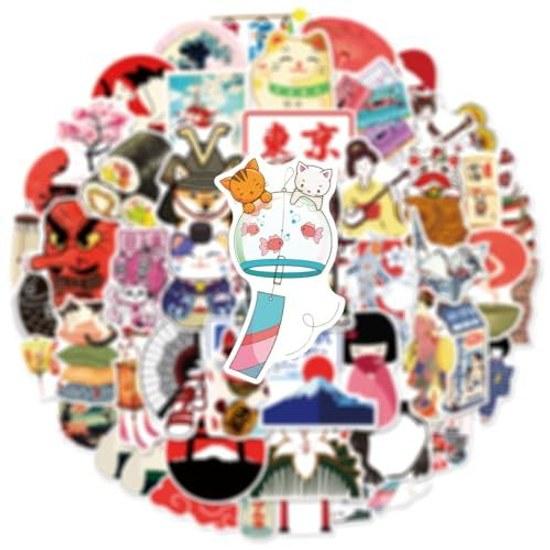Japanese traditional culture stickers 50 pieces laptop notebook motorcycle helmet water bottle luggage skateboard planner waterproof scrapbooking