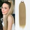 24 Inch Synthetic Ponytail Extensions Long Straight Natural Black Braided Pony Tail Hairpiece Rubber Band Hair For Women