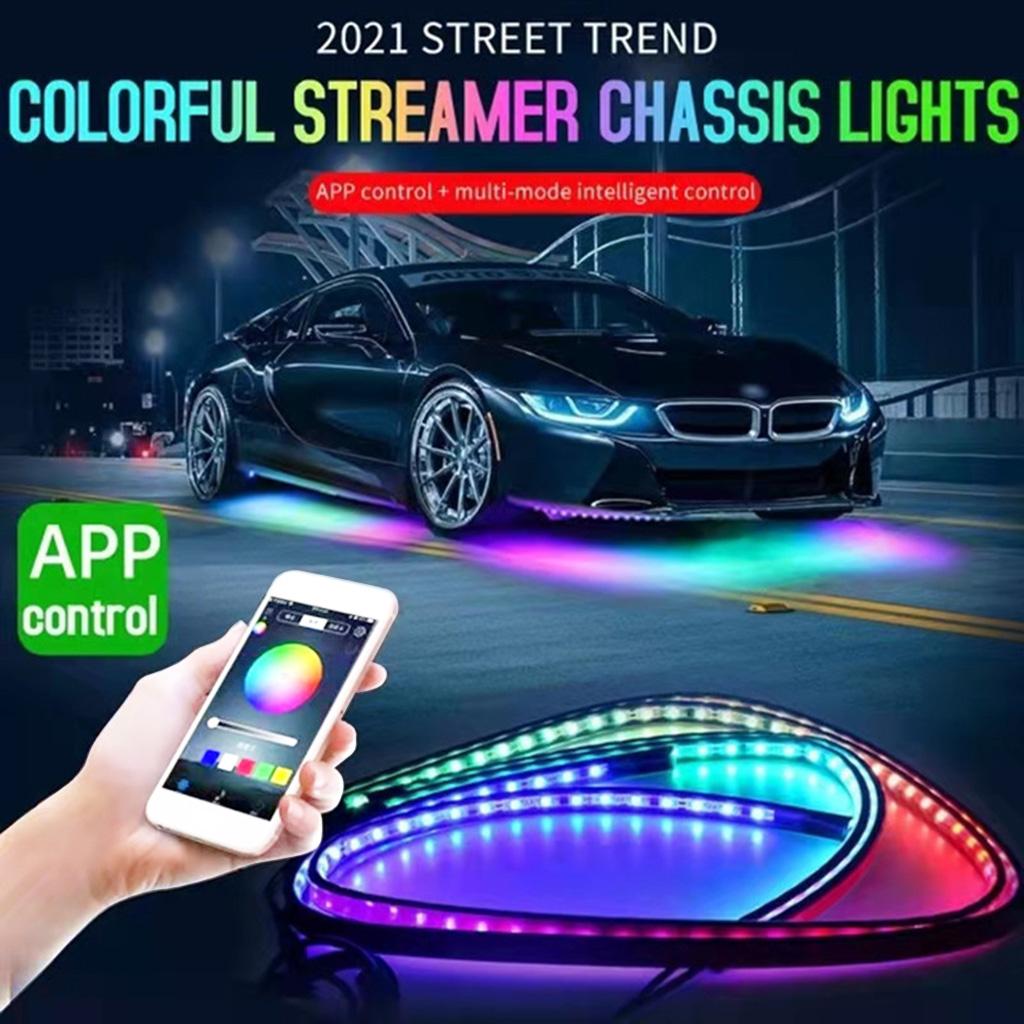 Простая установка RGB светодиодная лента для автомобиля грузовика Управление через приложение Потоковая лампа атмосферы Домашнее украшение Светодиодная лента