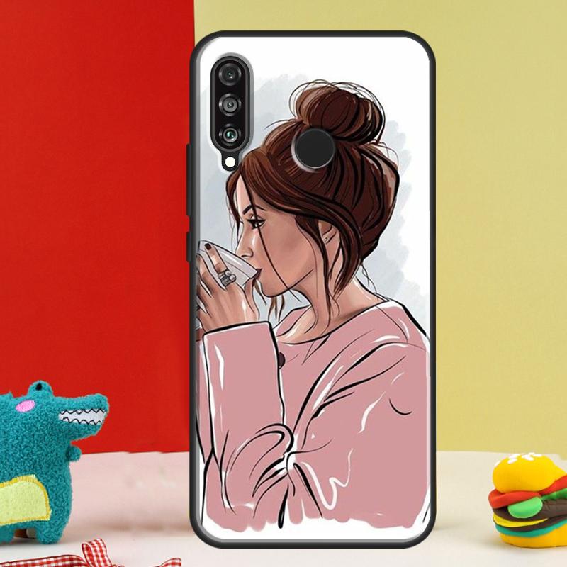 ОК, но сначала кофе Чехол для Huawei Nova 12s 12i 11i 8i 9 10 SE Y91 Y90 Y60 Y70 Y72 Y61 P20 P40 P30 Lite P60 Pro