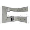 14 Piece Kitchen Cabinet Set Lucca Concrete Grey Wood Based Material