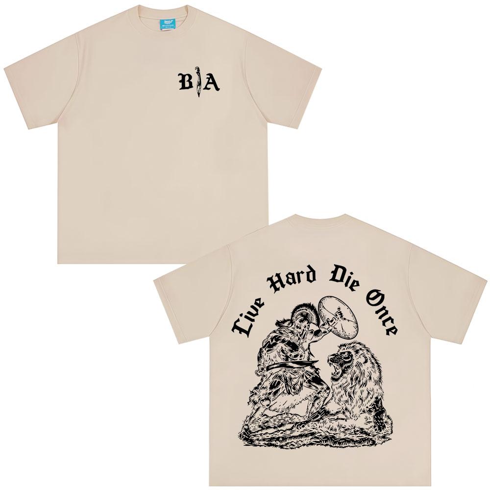 Die Once Brothers in Arms Double Sided Print Tshirt Unisex Women Clothing Casual Cotton Oversized Short Sleeves T Shirt Streetwear