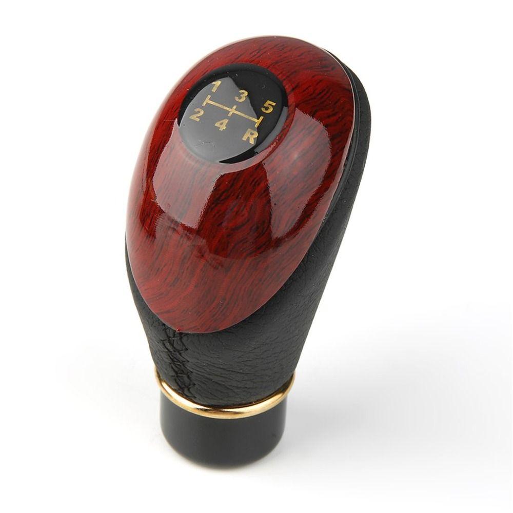 Knob Gloss Imitation Peach Wood Manual Gear Stick Knob Shift Shifter 5-Speed Lever Car Shift Knob