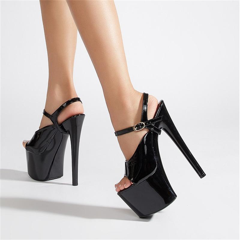 Eilyken Летние сексуальные женские босоножки для танцев на шесте, уличные босоножки на платформе с открытым носком и пряжкой на ремешке, для выпускного вечера, на тонком высоком каблуке, женская обувь