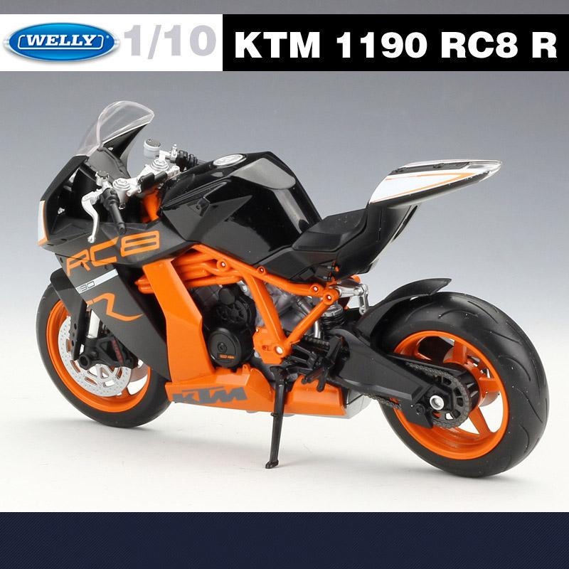 Welly 1/10 KTM 1190 RC8 R Сплав Спортивный Мотоцикл Модель Симуляция Металлическая Игрушка Уличный Гоночный Мотоцикл Модель Коллекция Детский Подарок