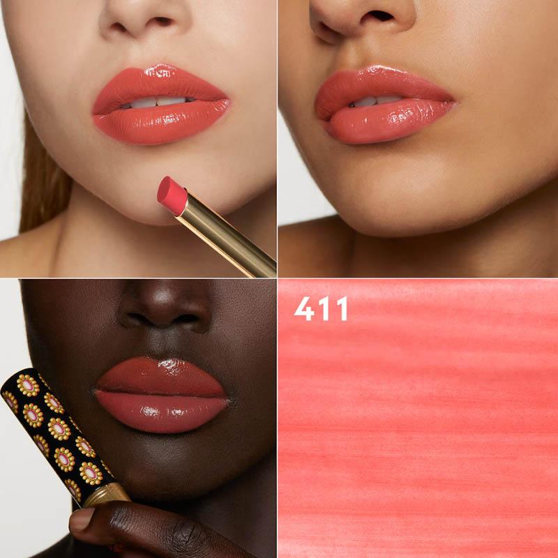 Gucci Блестящая помада Rouge De Beauté, Увлажняющая, Придающая объем, Стойкий блеск