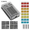 4Pin 12V 40A Relays with Spade Terminals Plastic Cover 12 Way Blade Fuse Holder Box for Auto Truck Trailer Fuse Car AccessoriesGood product