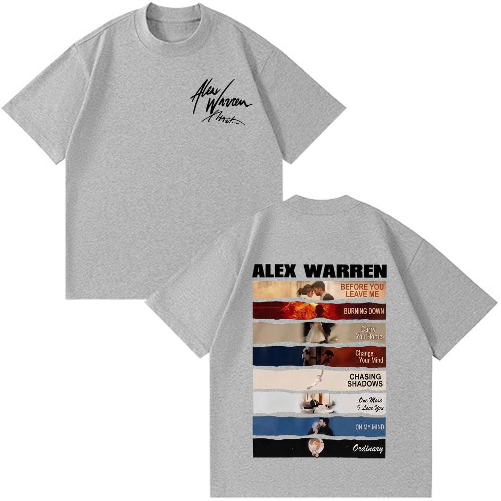 Singer Alex Warren Album 2026 Tour Print Tshirts Unisex Unisex Fashion Tshirt Shortsleeved Cotton Loose Casual Oversized Tshirts