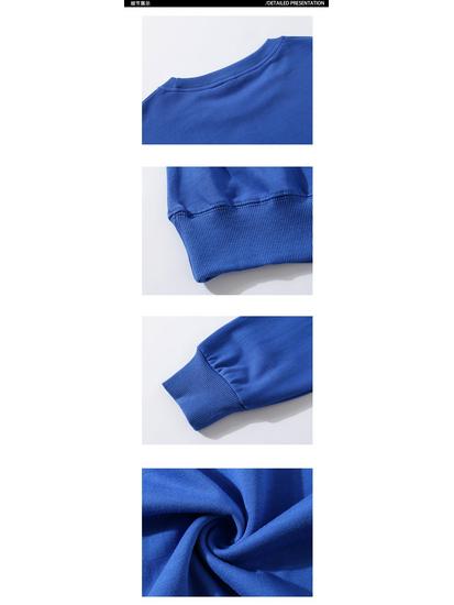 Осенний однотонный свитшот с круглым вырезом на заказ для пар и групп