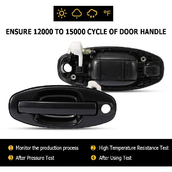 OCPTY Наружная дверная ручка Передняя левая сторона водителя Замена подходит 2001-2006 для Hyundai Santa Fe Наружная дверная ручка Черная
