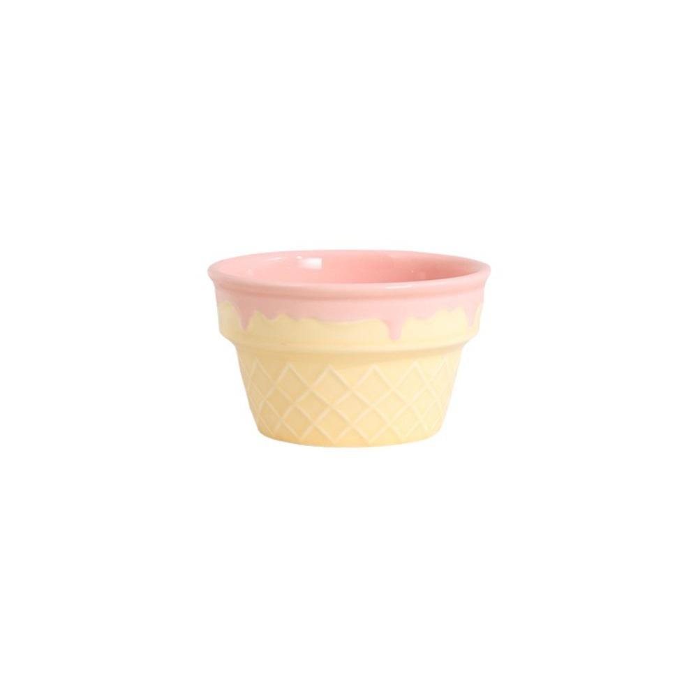 Ice Cream Shaped Ceramic Yogurt Bowl Cream Colored Dining Plate Minimalist Breakfast Plate Cafe
