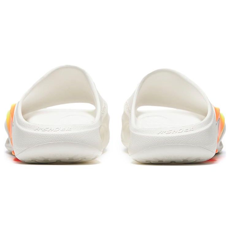 Anta Nitrogen Bubble Technology Rubber Sole Slide Sandals Men Footwear White Orange Green 912331801-4