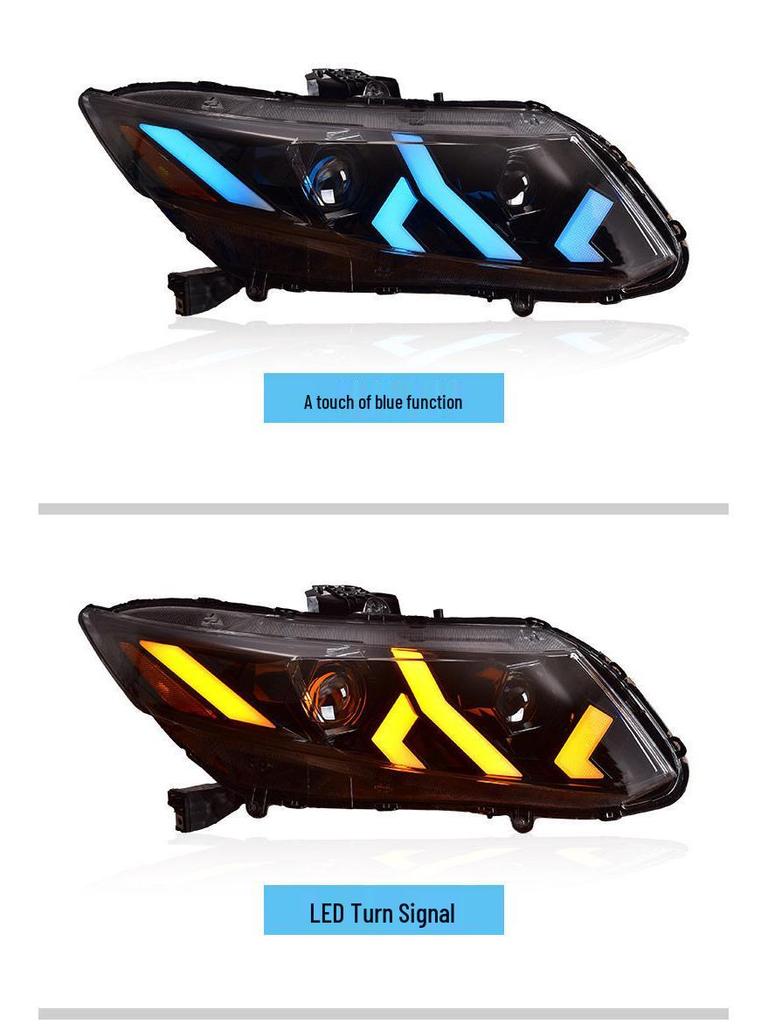 Honda Civic 9th Gen (2012-2015) LED Headlight Assembly: Dynamic DRL & Sequential Turn Signals