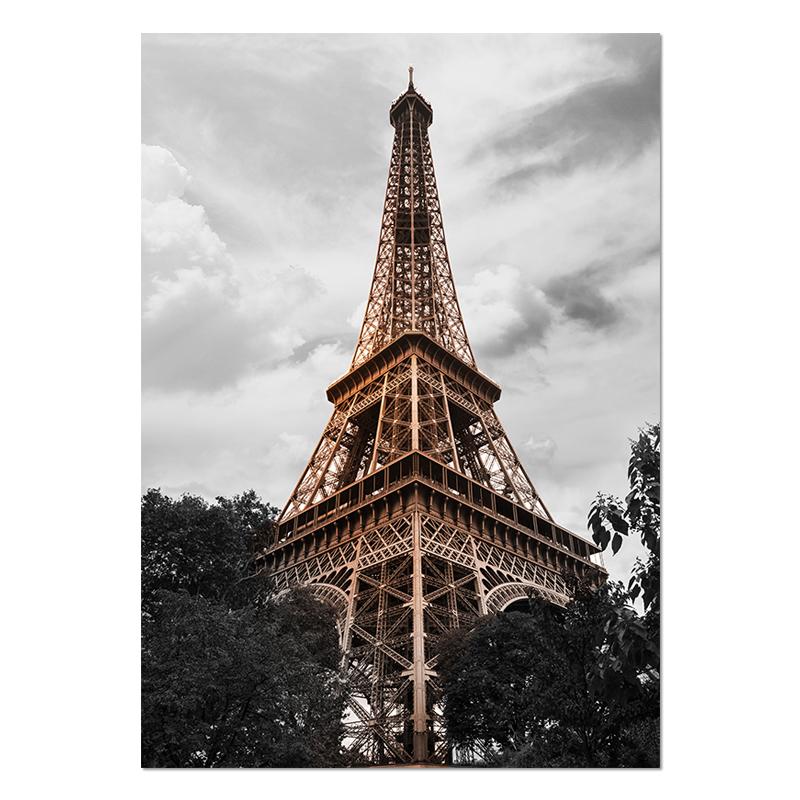 Парижская башня колесо обозрения трамвайная дорога уличная настенная живопись на холсте плакаты на скандинавскую тему и принты настенные панно для декора гостиной