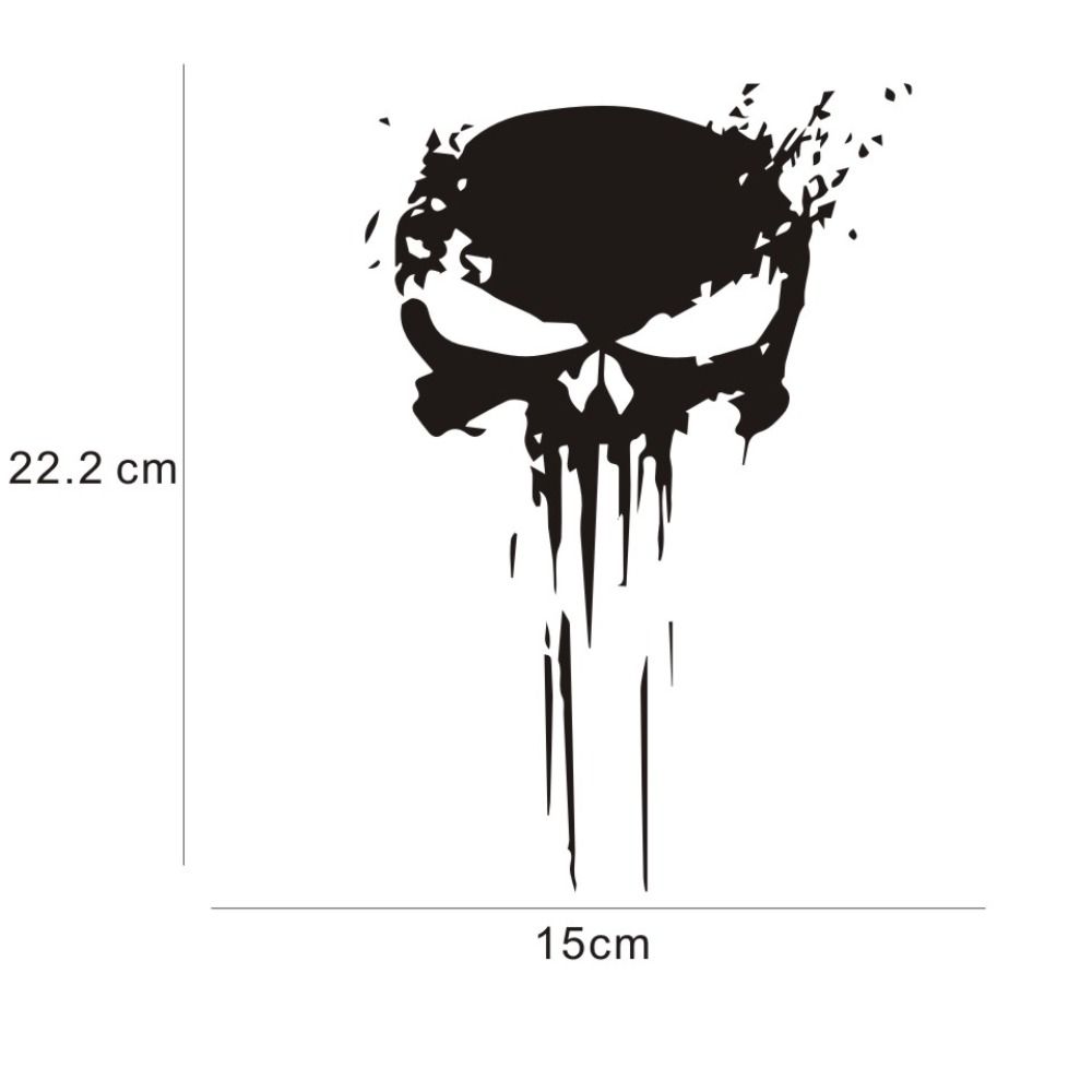 Waterproof Auto Reflective Sticker Car Skull Decal 3D Car Stickers Punisher Skull Sticker