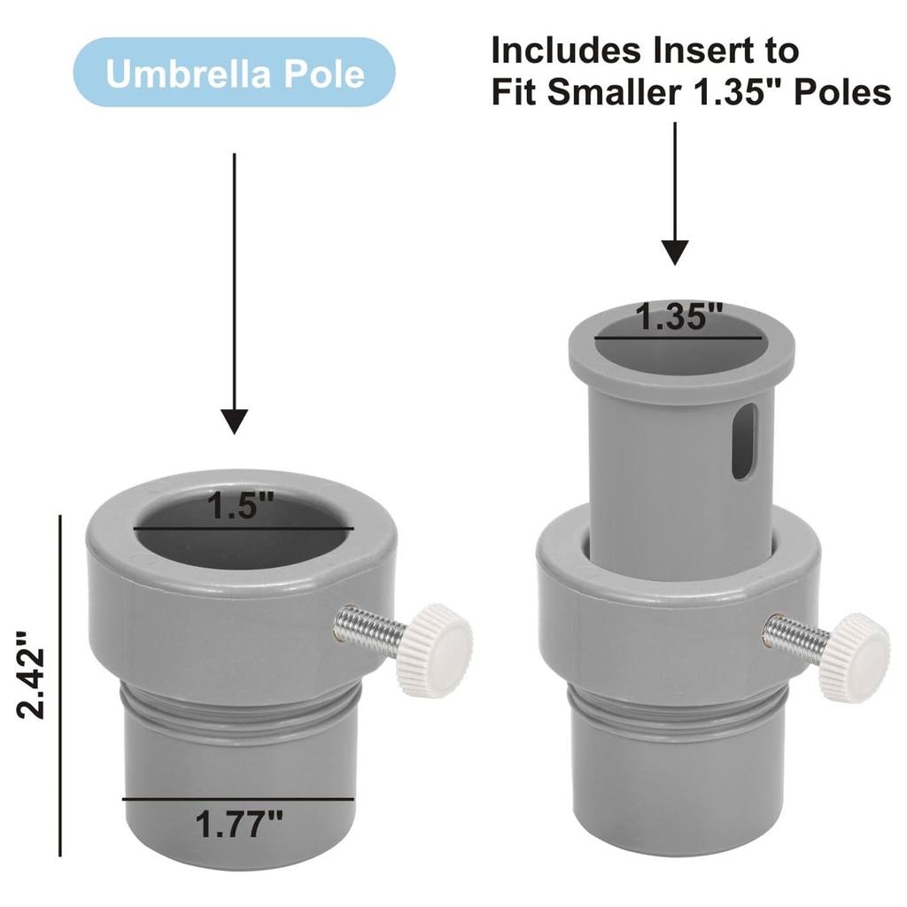 Umbrella Pole Stabilizer Adapter Umbrellas Hole Holder Insert Pool Shade Grip Sleeve Attachment Adapter Plastic