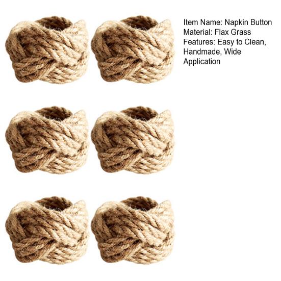 Кольца для салфеток ручной работы, 6 шт., ткачество в фермерском доме, легко чистящиеся льняные соломенные кольца для салфеток в западном ресторане