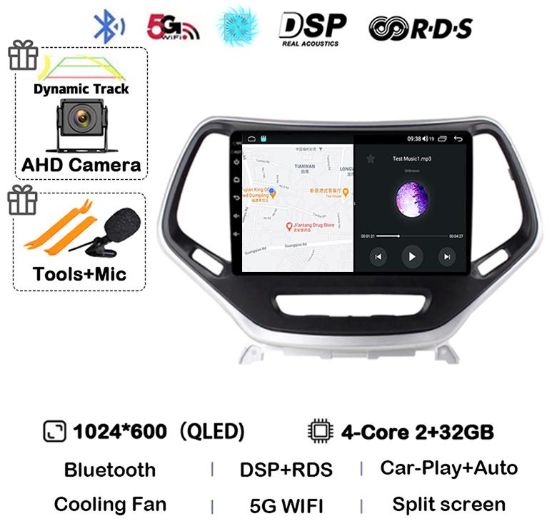 Android 14 Carplay Auto WIFI+4G для Jeep Cherokee 5 KL 2014 2015 2016 2017 2018 GPS автомобильный радиоприемник мультимедиа видеоплеер стерео