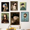 Funny Famous Portrait Cartoon Canvas Painting Nordic Pearl Girl Poster Retro Wall Art Print Picture For Living Room Home Decor
