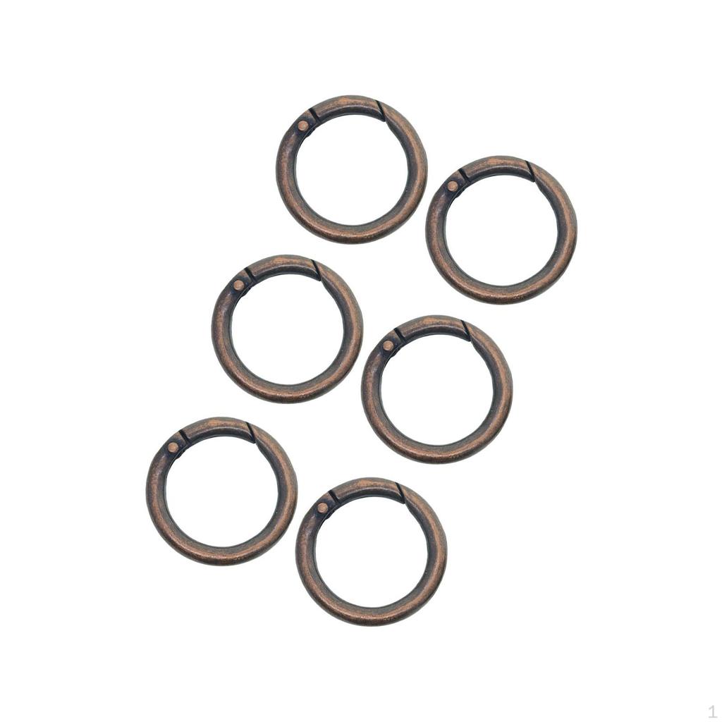 6 Pack Carabiner Clips with Spring Gate O Rings for DIY Crafts