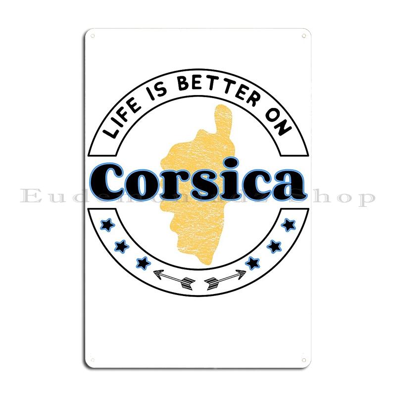 Fly To Corsica Travel Metal Plaque Poster Wall Mural Wall Plaque Garage Garage Designing Corsica Tin Sign Poster