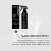 Clothing freshening spray with luxurious long-lasting fragrance removes static electricity and is convenient for on-the-go use