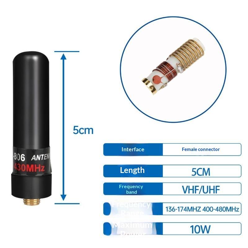 Abbree Ar-806+ Двухдиапазонная Мини-антенна SMA-Female VHF UHF 10W Высокий коэффициент усиления для Uv-5R Mini Uv-21 Pro Uv-32 888S Рации