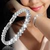 925 Sterling Silver Elegant Bracelet for Women Chain Cubic Zircon Rhinestone Shiny Inlaid Bangle Bracelet Gifts