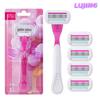 Manual Safe Replacement Head Shaver Female Body Hair Removal Razor Blade Set Female Shaving Hair Removal T-shaped Trim Replaceable Head