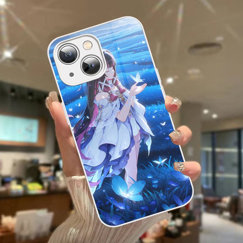 Genshin Impact Коломбина Для iPhone 14 13 12 Mini 11 Pro XS Max X XR 14 Plus Закаленное Стекло Чехол