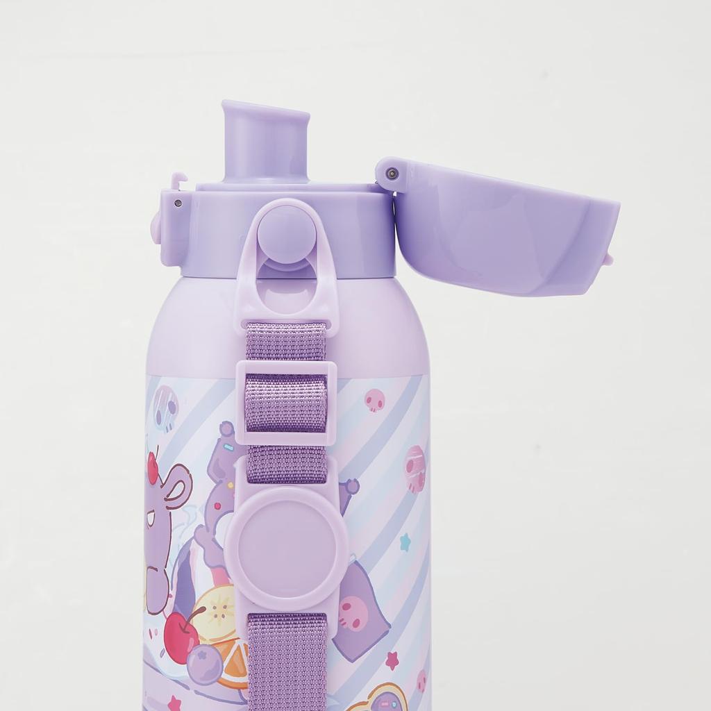 Skater Water Sanrio Kuromi Fancy Snacks for Stainless Sports Children's Bottle, 600ml, & Weets, Girls, Insulated, Steel, Lightweight, Bottle, STCH6-A