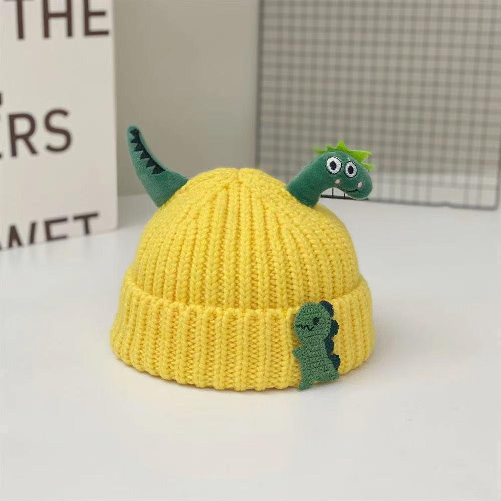 Adorable Dinosaur Knit Wool Hat for Kids - Warm Autumn/Winter Pullover