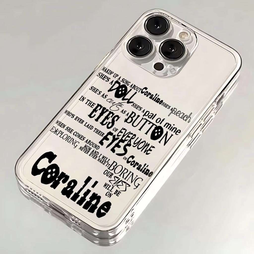 Чехол для телефона Коралина для iPhone 17 Air 16 e 15 14 13 12 11 Pro Max Plus Mini SE 2020 2022 Мягкий прозрачный чехол