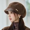 Autumn and Winter Elegant Woolen Beret Retro Casual Thickened Hat Outdoor Windproof Warm Painter Hat