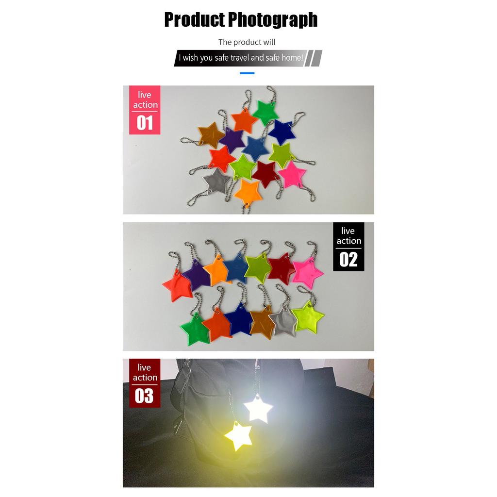 Светоотражающая полоса со звездой, 13 шт. Светоотражающая подвеска для школьной сумки, светоотражающая полоса