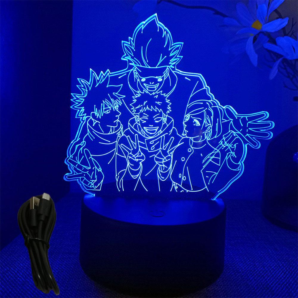 3D Anime Lamp Jujutsu Kaisen Led Night Light RGB Table Lamps Satoru Gojo Action Figure Kids Bedroom Desk Home Decor Friend Gifts