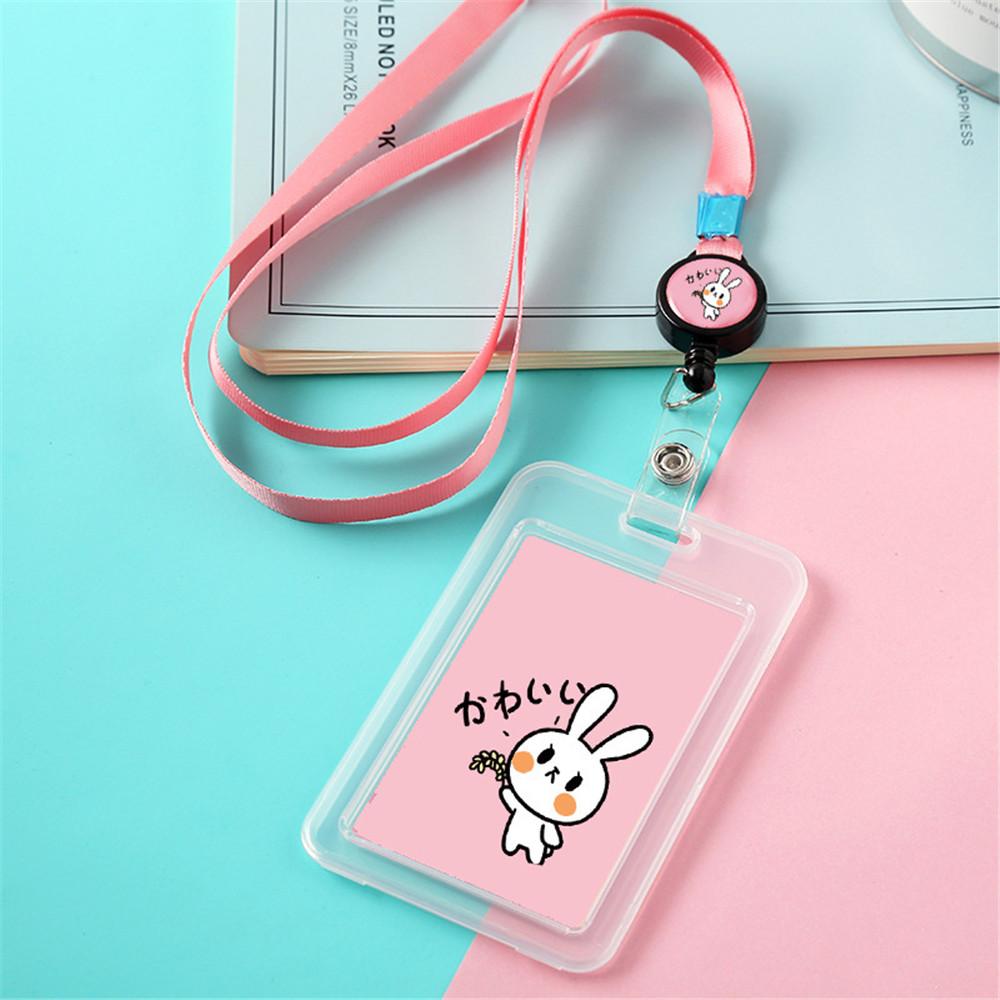 Office School Cartoon ID Business Case Bank Credit Card Retractable Card Holder Name Badge Holder