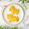 Мультяшная Лошадка Формочка для Печенья DIY Печенье Сахарная Мастика Тиснение Форма для 2026 Года Нового Года Вечеринки Украшение Торта Инструмент для Выпечки